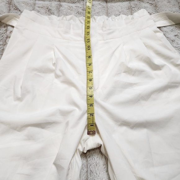 SIZE L (12-14 US) Cropped dress pant High waist White Pockets CALVIN KLEIN - Picture 13 of 15